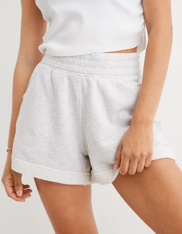 Aerie High Waisted Chillax Fleece Short | Aerie