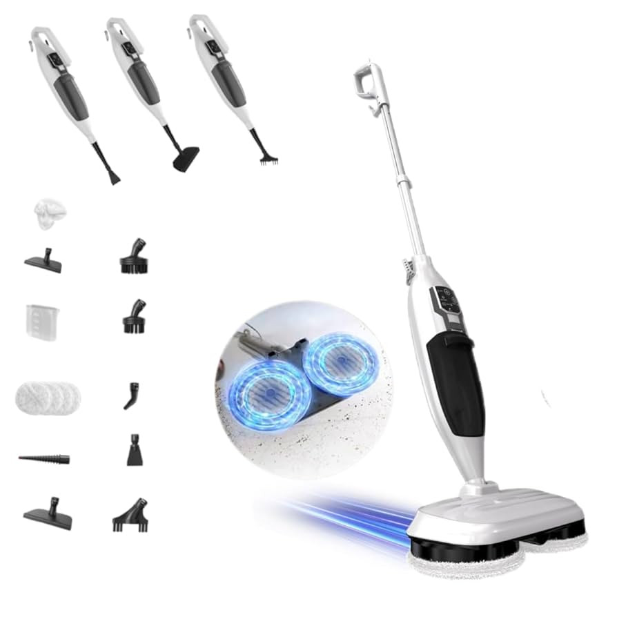 Steam Mop with 13 Accessories,Steam Cleaner for Home,Floor Scrubber spin mop for Hard Floors Deep... | Amazon (US)