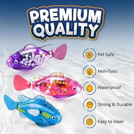 Interactive Cat Toy - Robotic LED Fish 3-Pack | Water-Activated Swimming Simulator | Battery-Oper... | Amazon (US)
