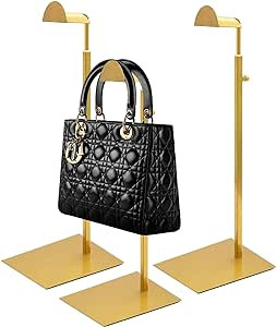 Royxen 3 Pack Handbag Rack Stainless Steel with Adjustable Height, Purse Display Stand Gold | Amazon (US)