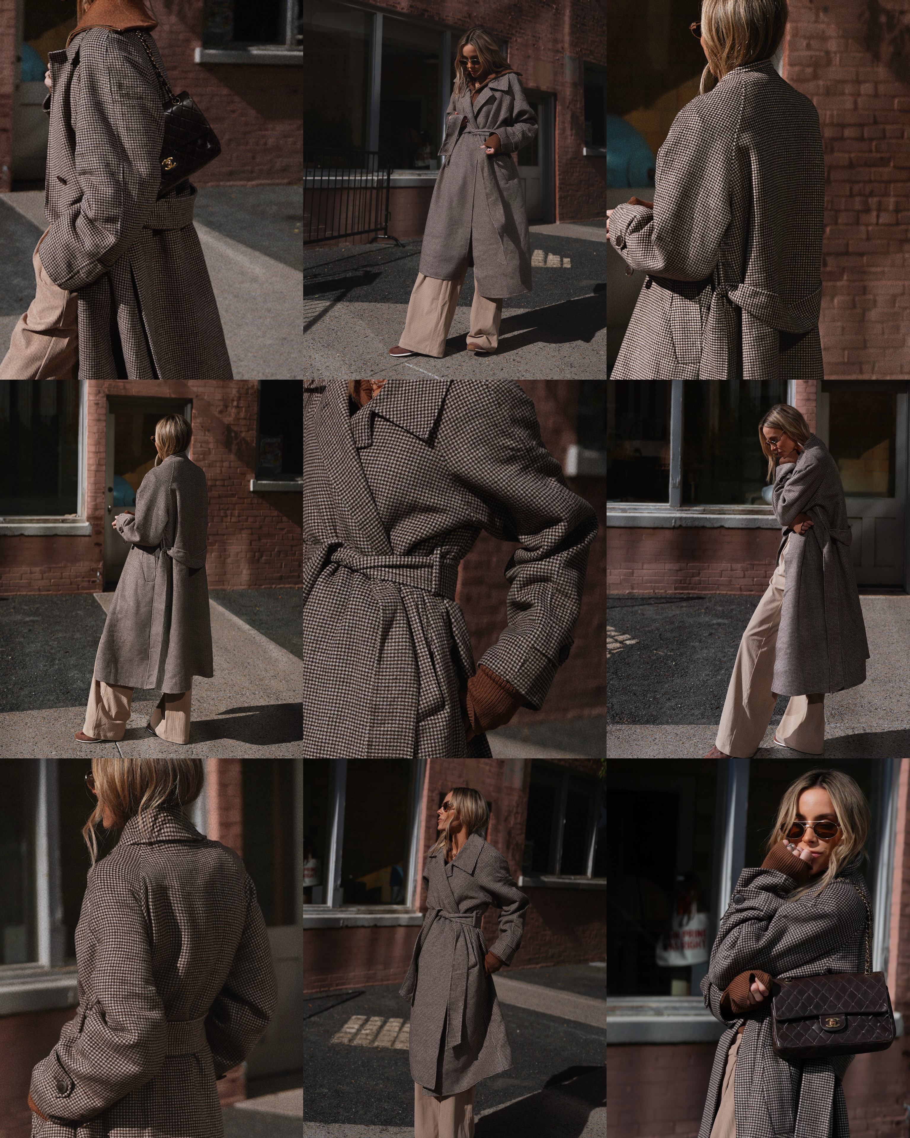 Varley houndstooth long coat for fall. 🍂 Anyone else collect coats over bags and shoes?? 

 #LTKSeasonal #LTKActive #LTKWorkwear