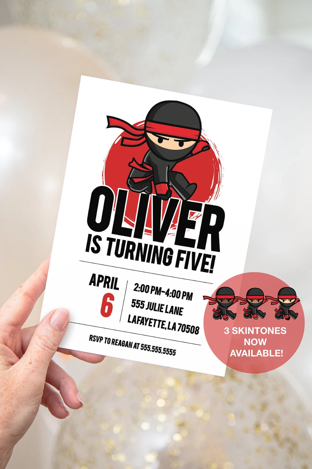 Ninja Birthday Party Invitations | Printable Instant Download | Etsy (US)