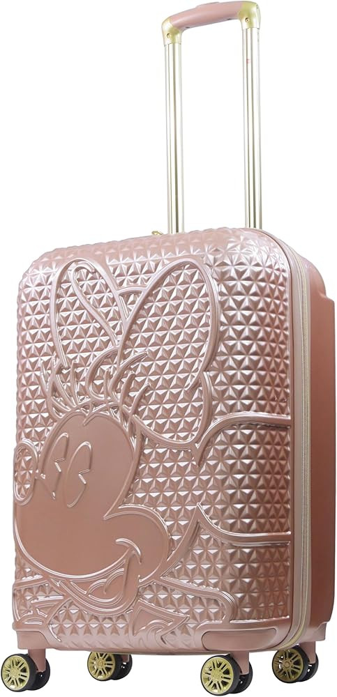 FUL Disney Minnie Mouse 25 Inch Rolling Luggage, Textured Hardshell Suitcase with Wheels, Rose Go... | Amazon (US)