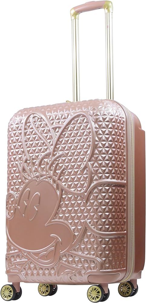 FUL Disney Minnie Mouse 25 Inch Rolling Luggage, Textured Hardshell Suitcase with Wheels, Rose Go... | Amazon (US)
