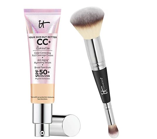 IT Cosmetics CC+ Cream Illumination SPF50 w/ Luxe Brush | QVC