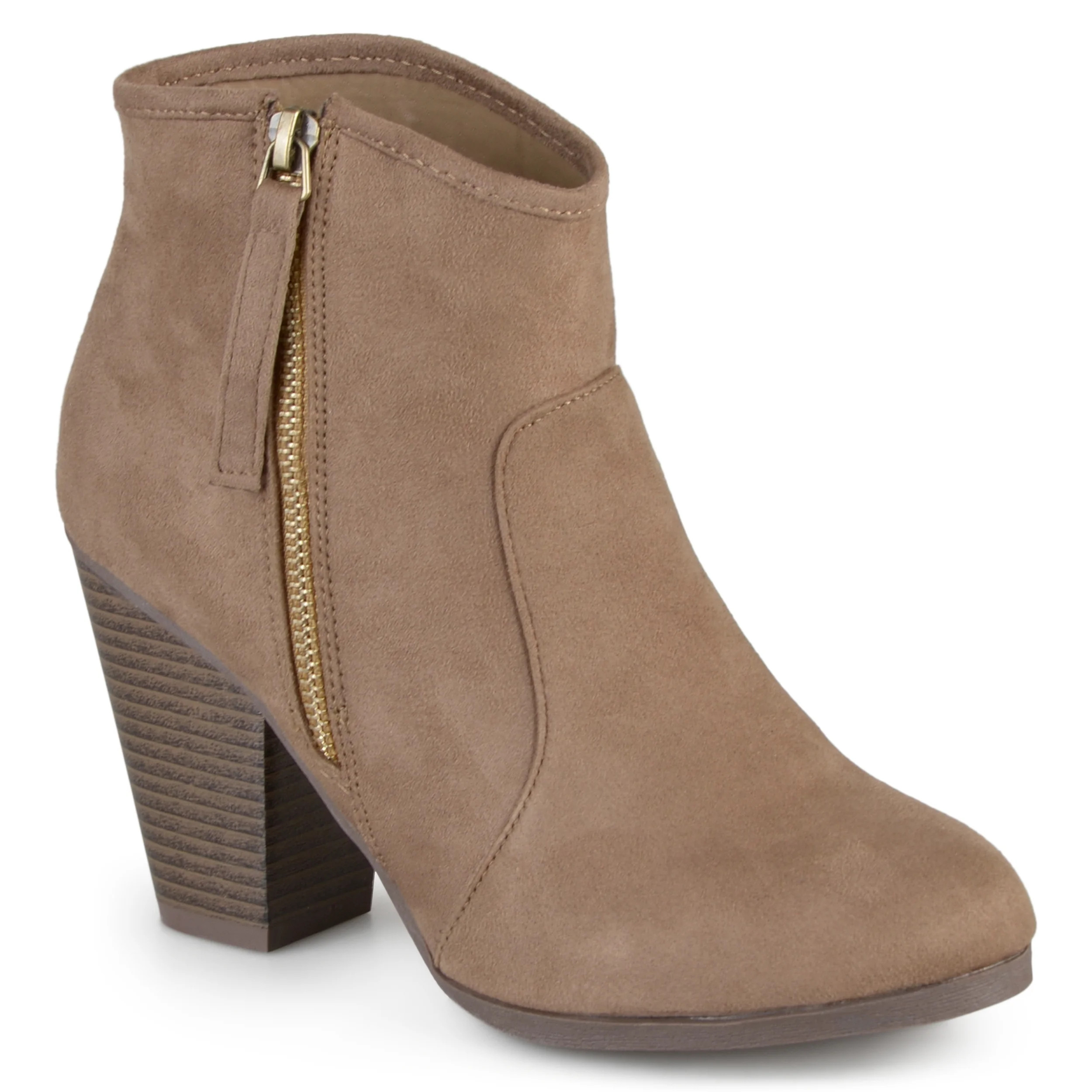 Brinley Co. Women's Wide Width Faux Suede High Heel Ankle Boots - Walmart.com | Walmart (US)
