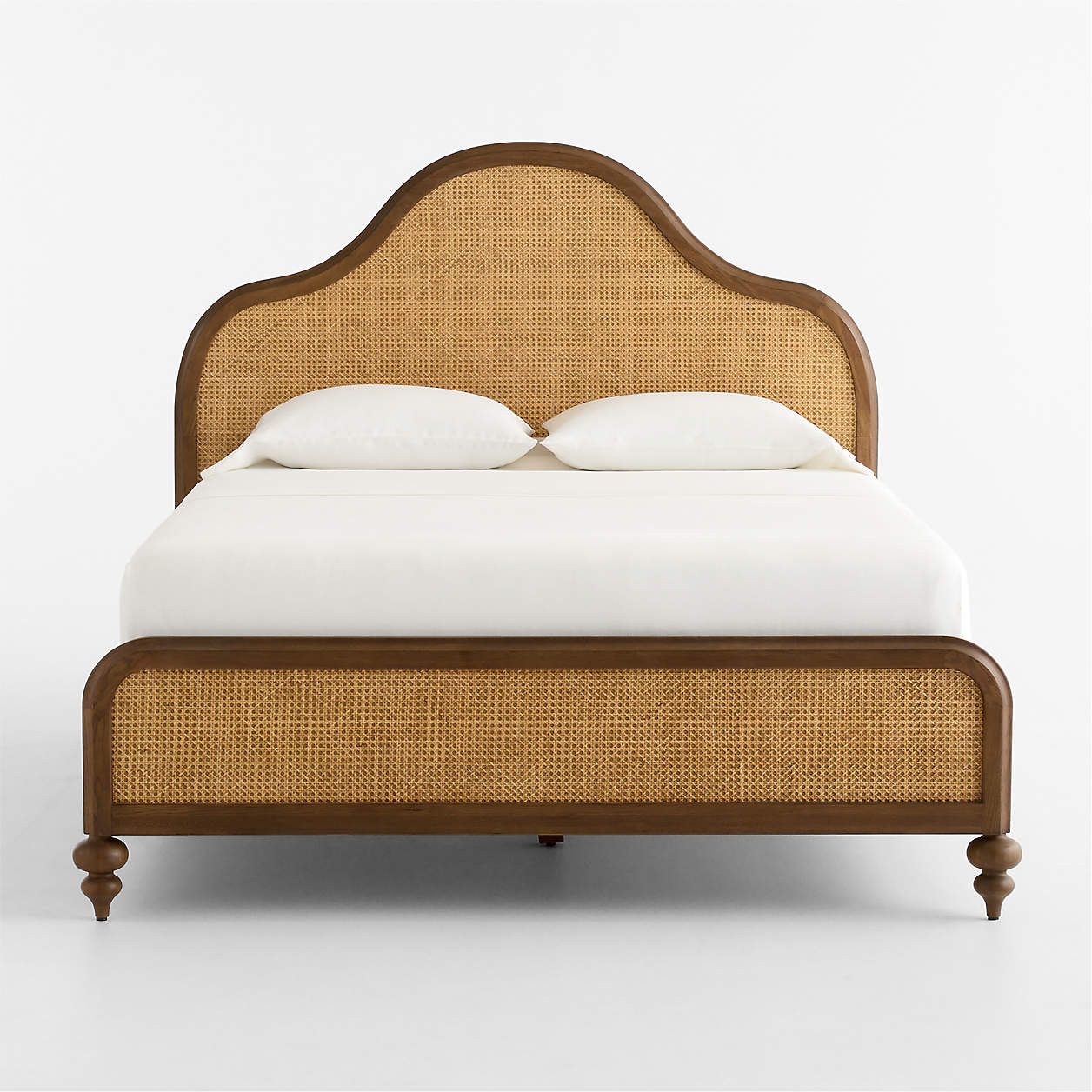 Richmond Cane and Warm Brown Oak Wood Queen Bed | Crate & Barrel | Crate & Barrel