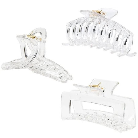 FACI Clear Hair Clips for Thick/Fine/Thin Hair Strong Fixed Teeth Interlocking Women s Large Clips S | Walmart (US)