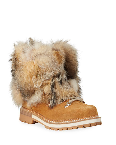 Seicento Fox Fur Chunky Boots | Neiman Marcus