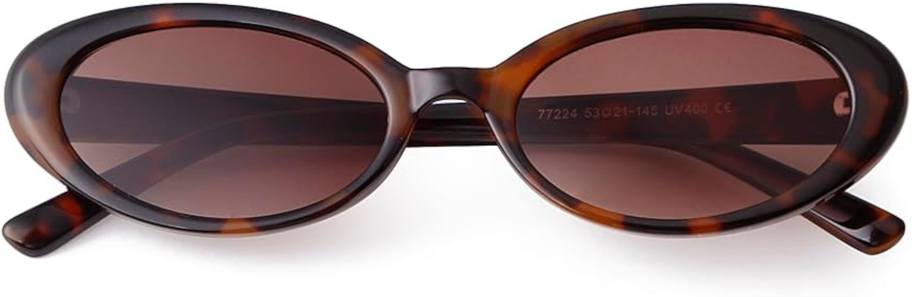 Oval Sunglasses for Women Men Retro 90s Small Sun Glasses Skinny Vintage Shades | Amazon (US)