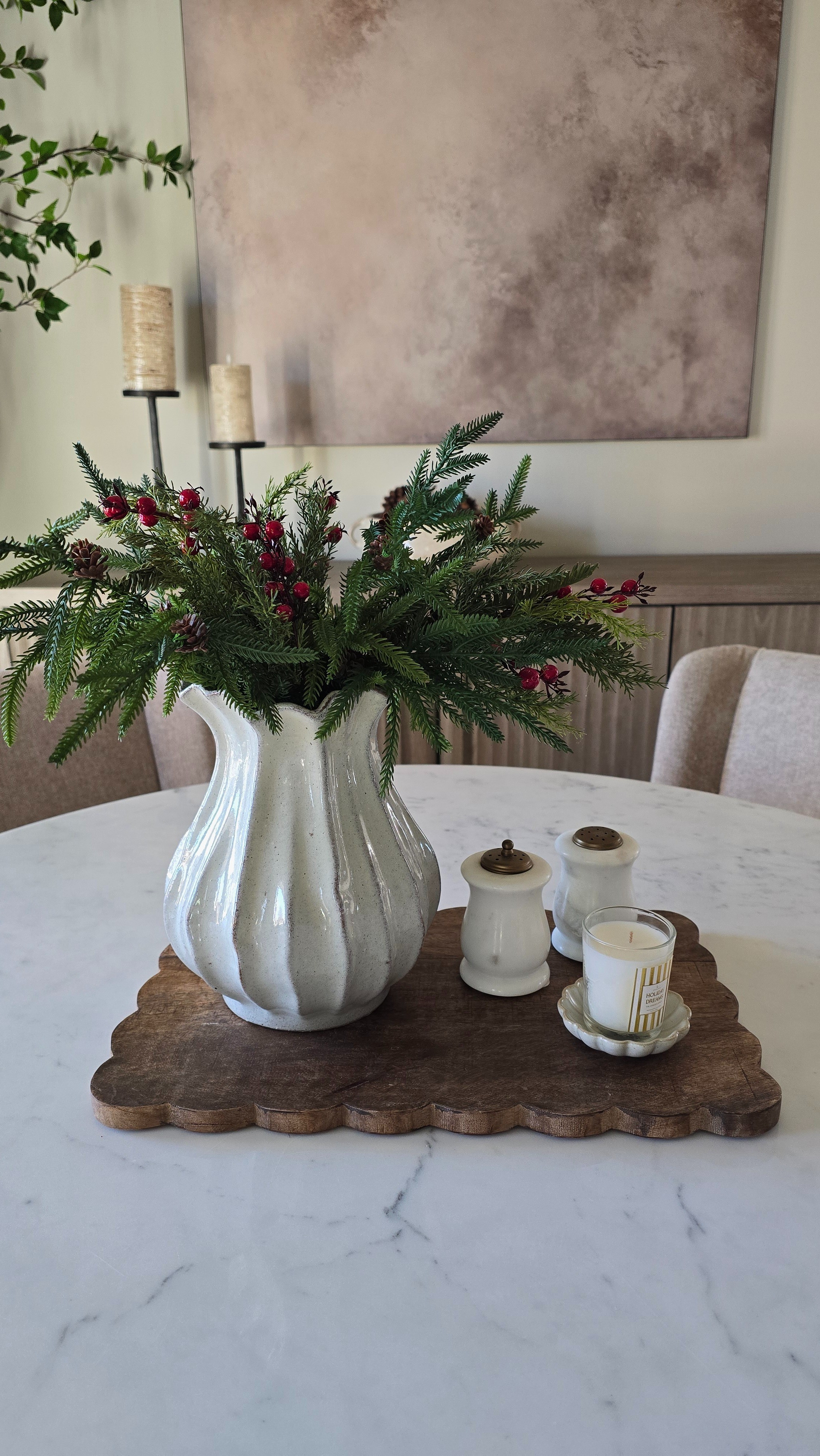 Small dining table Christmas centerpiece. #Christmasdecor #holidays #tablecenterpiece

#LTKHoliday #LTKSeasonal #LTKHome