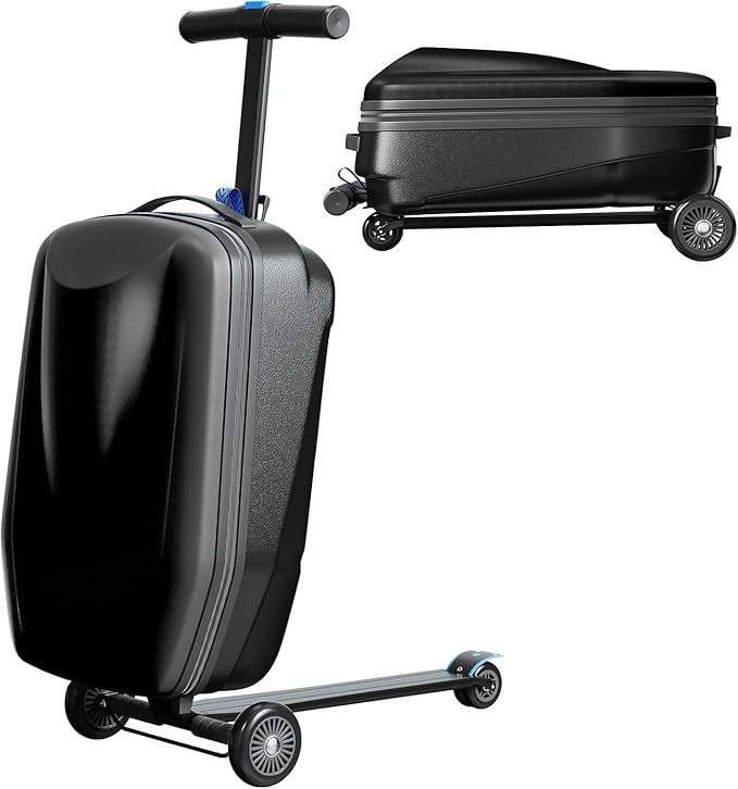 TABU 21" 3-D Hardshell Scooter Suitcase for Kid & Adult, Foldable Carry-on Scooter Luggage with T... | Amazon (US)