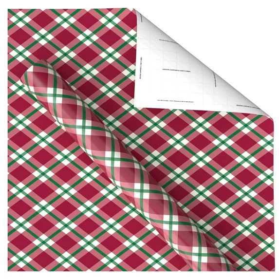 Red and Green Plaid Christmas Wrapping Paper, 160 sq ft, by Holiday Time | Walmart (US)