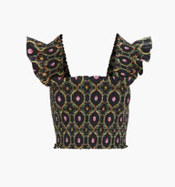 The Cropped Paz Top - Black Cisco Trellis | Hill House Home US