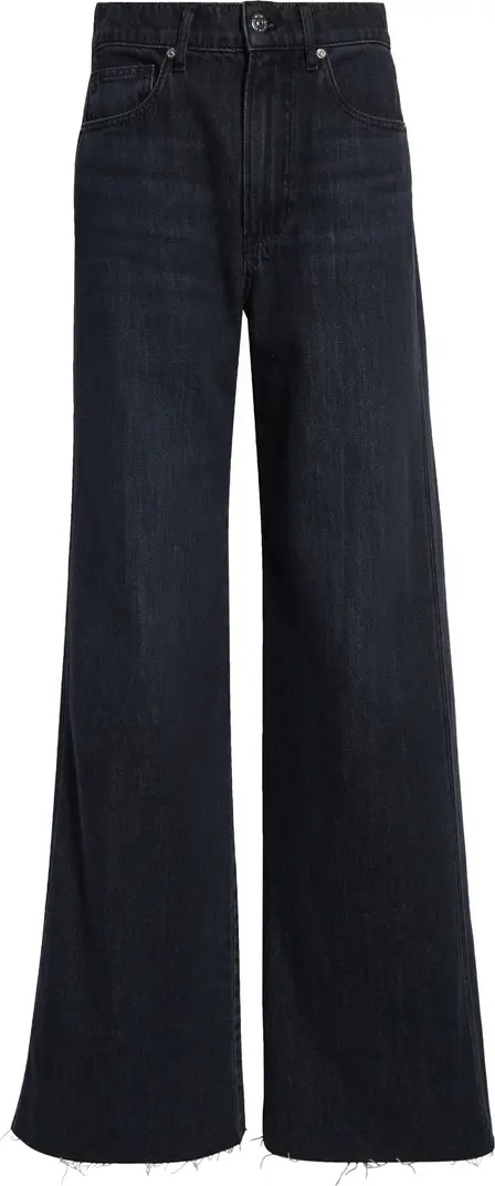 Veronica Beard Kasey Raw Hem Mid Rise Wide Leg Jeans | Nordstrom | Nordstrom