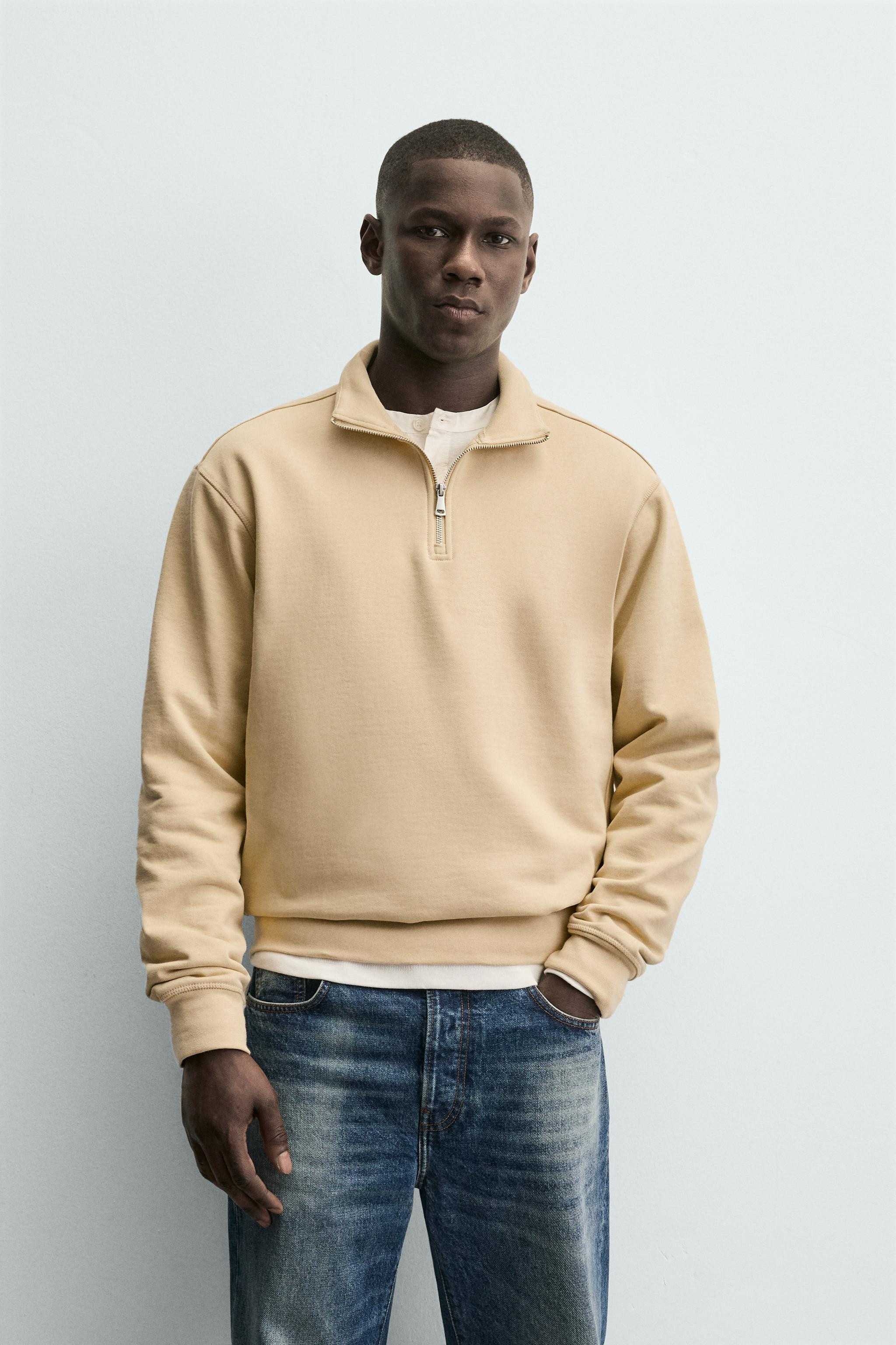 BASIC QUARTER-ZIP SWEATSHIRT | Zara US