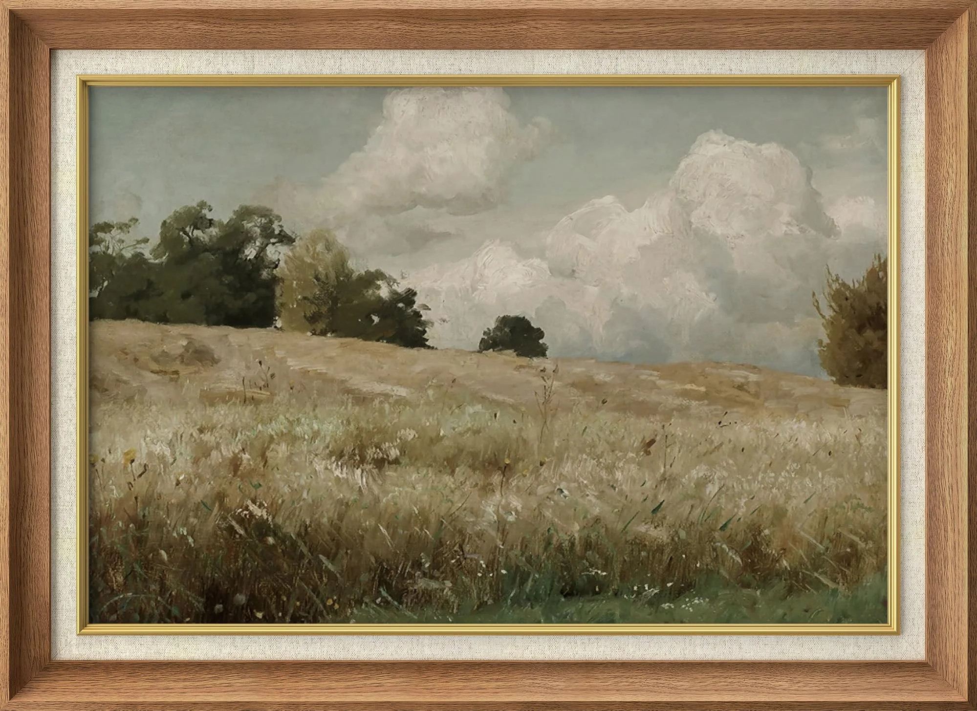 IDEA4WALL Premium Frame Wall Art Vintage Countryside Forest Tree Field Landscape Print Impression... | Walmart (US)