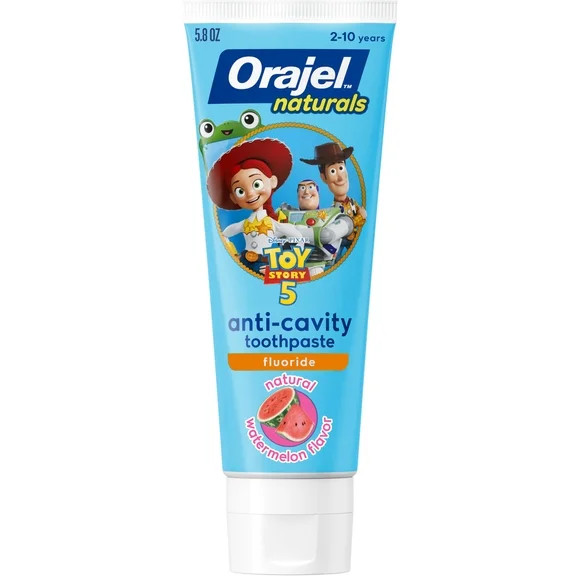 Orajel Naturals Toy Story 5 Anti-Cavity Fluoride Toothpaste, Natural Watermelon Flavor, 5.8 oz | Walmart (US)