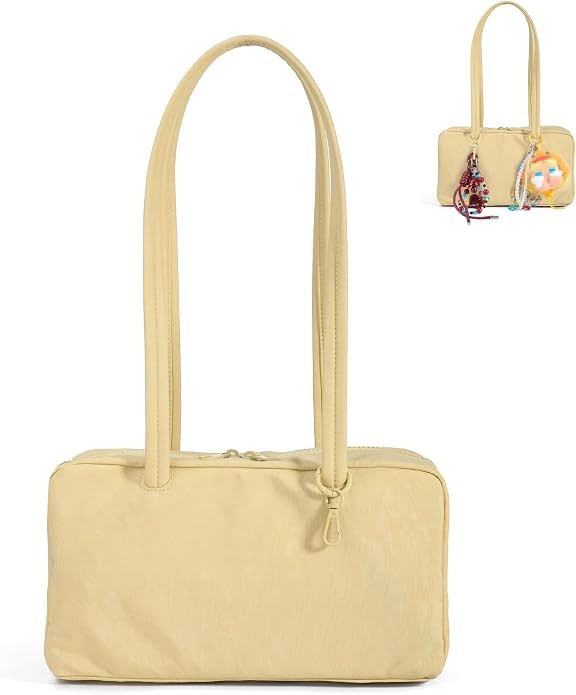 FASTFAIRY Slouchy Lightweight Bowler Bag: East-West Design With Charm Loop - Everyday Use Outings | Amazon (US)