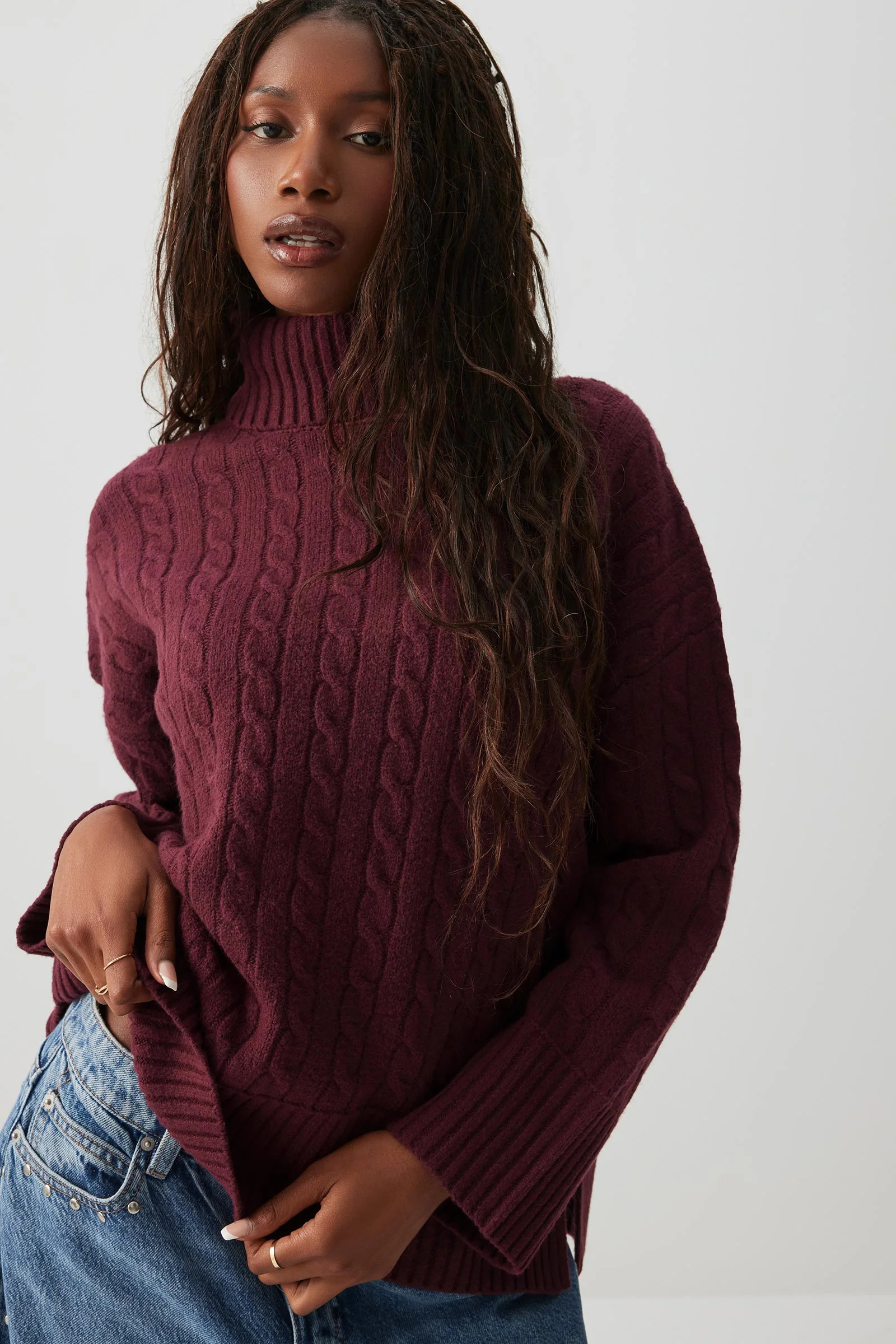 Cable Knit Turtleneck Sweater | Ardene