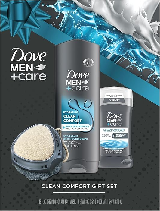 Dove Men+Care Gift Set – Clean Comfort Body + Face Wash, Clean Comfort Aluminum-Free Deodorant ... | Amazon (US)