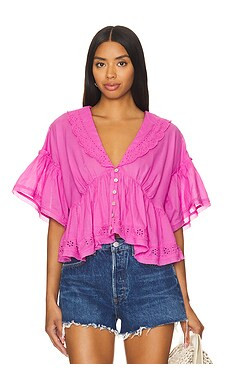 Free People Bella Cutwork Top in Fiji Flower from Revolve.com | Revolve Clothing (Global)