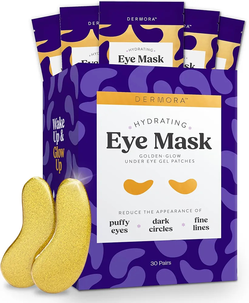 DERMORA Golden Glow Under Eye Patches (30 Pairs Eye Gels) - Rejuvenating Treatment for Dark Circl... | Amazon (US)