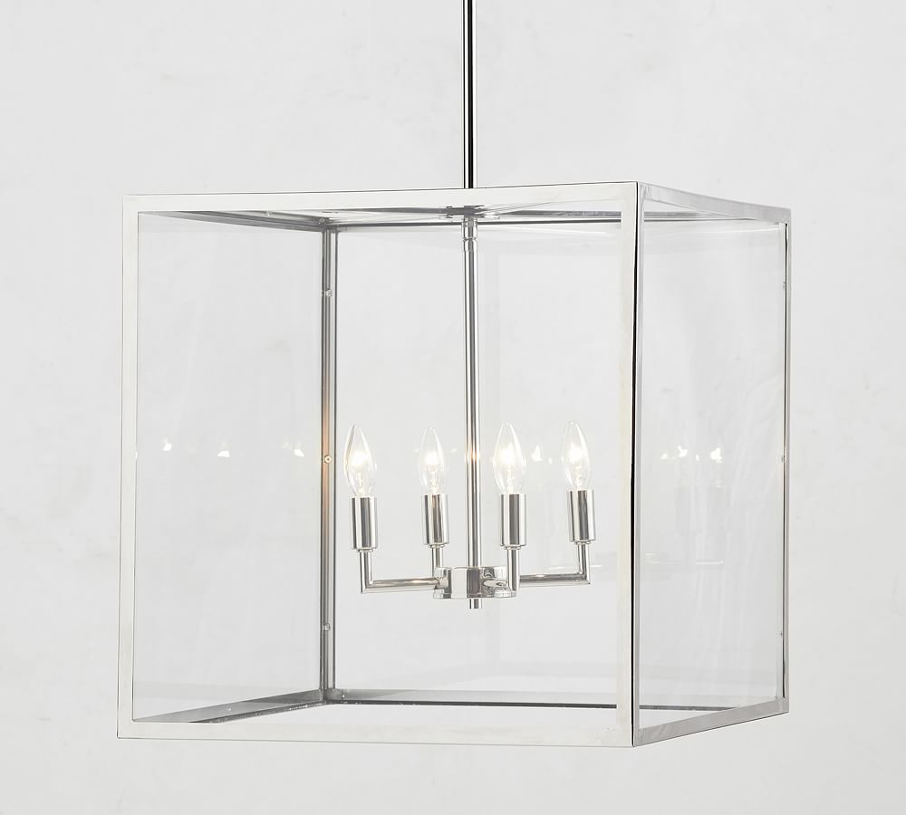 Manor Glass & Iron Square Pendant | Pottery Barn (US)