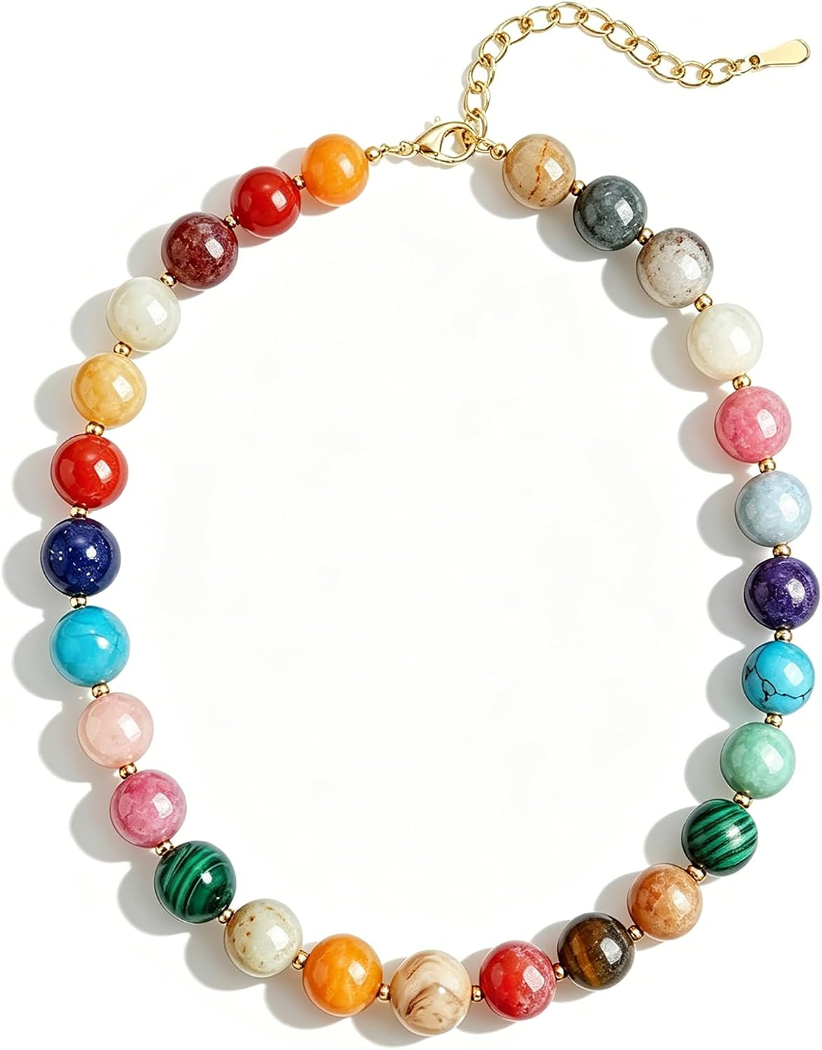 Natural Stone Beaded Gemstone Chunky Necklaces for Women | Amazon (US)