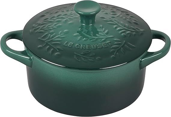 Le Creuset Olive Branch Collection Stoneware Mini Round Cocotte, 24 oz., Artichaut with Embossed ... | Amazon (US)