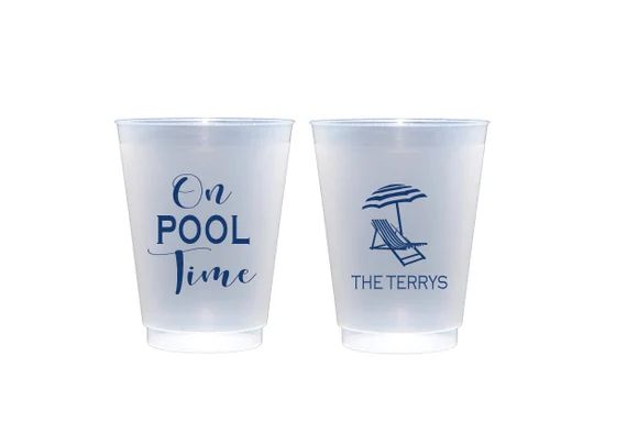 On pool time, Pool cups, Pool party cups, Personalized cups, Housewarming gift idea, Housewarming... | Etsy (US)