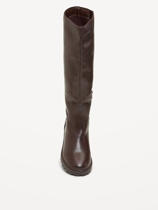 Faux-Leather Tall Boots for Women | Old Navy (US)