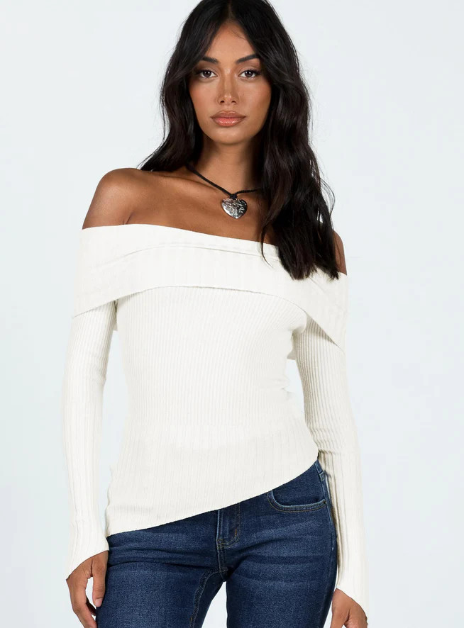 Wyandra Off The Shoulder Sweater White | Princess Polly US