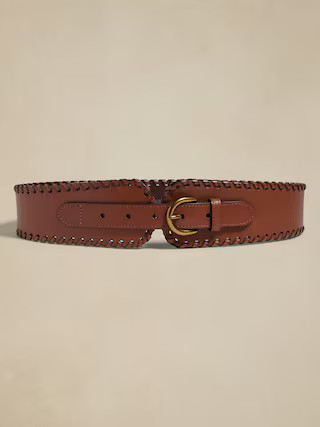 Leather Corset Whipstitch Belt | Banana Republic Factory