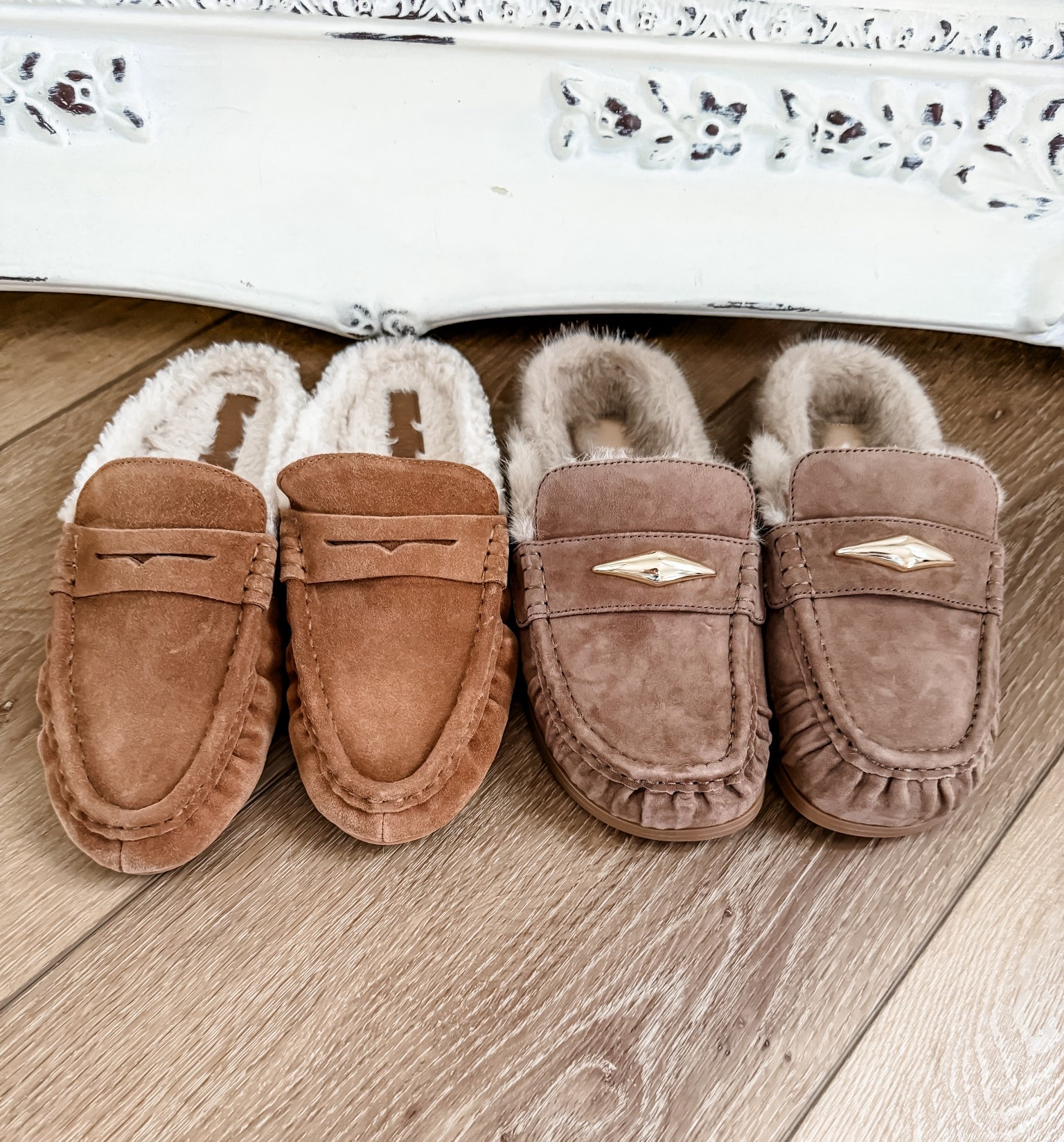 Steve Madden Sherpa mules TTS. Dolce Vita Sherpa mules size down a full size.

Winter shoes, mules

#LTKOver40