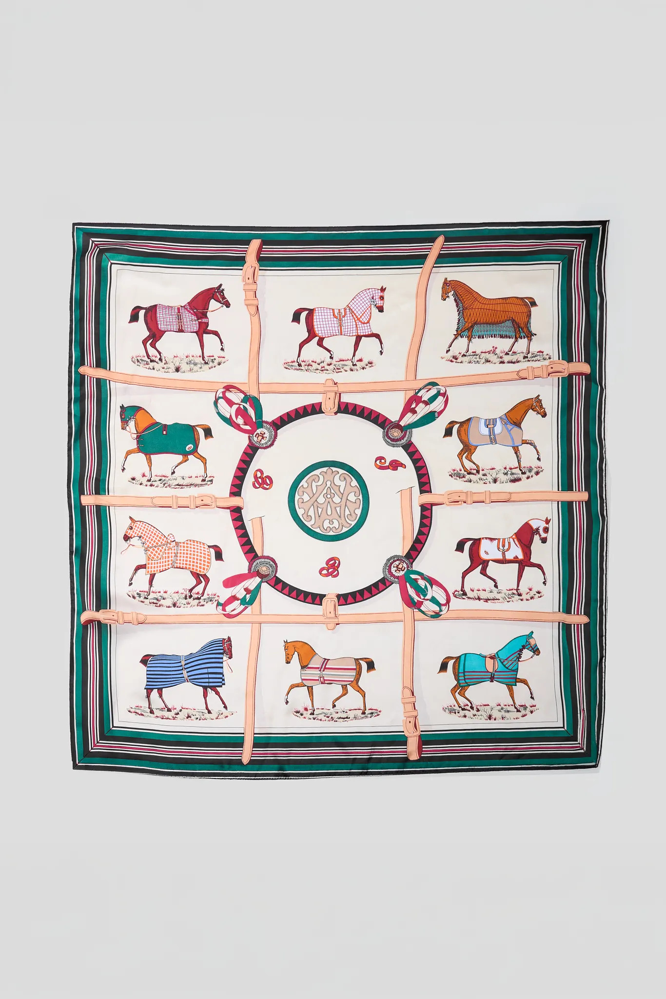 Green Trim Horse Scarf | Avara