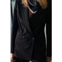 Pinstripe Double Breasted Tailored Blazer | PrettyLittleThing UK