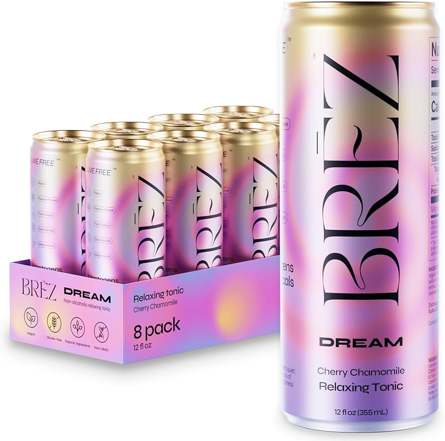 BRĒZ Dream Reishi Mushroom Drink, Non-Infused Relaxing Tonic with Reishi, Chamomile, Tart Cherry... | Amazon (US)