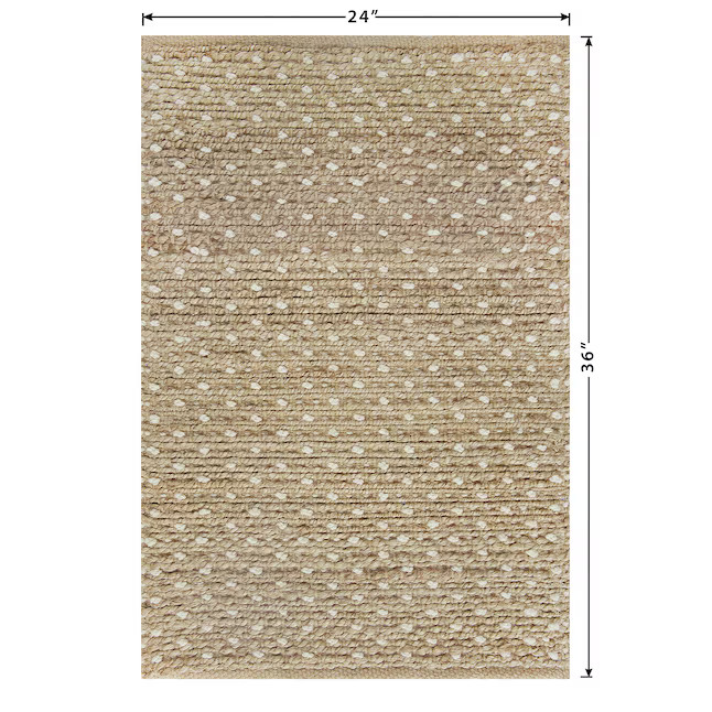 allen + roth Speckled Dunes 2 x 3 (ft) Loomed Jute Natural Ivory Rectangular Indoor Throw rug | Lowe's