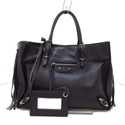 Auth BALENCIAGA Papier A6 370926 Dark Gray Leather - Women's Tote Bag | eBay US