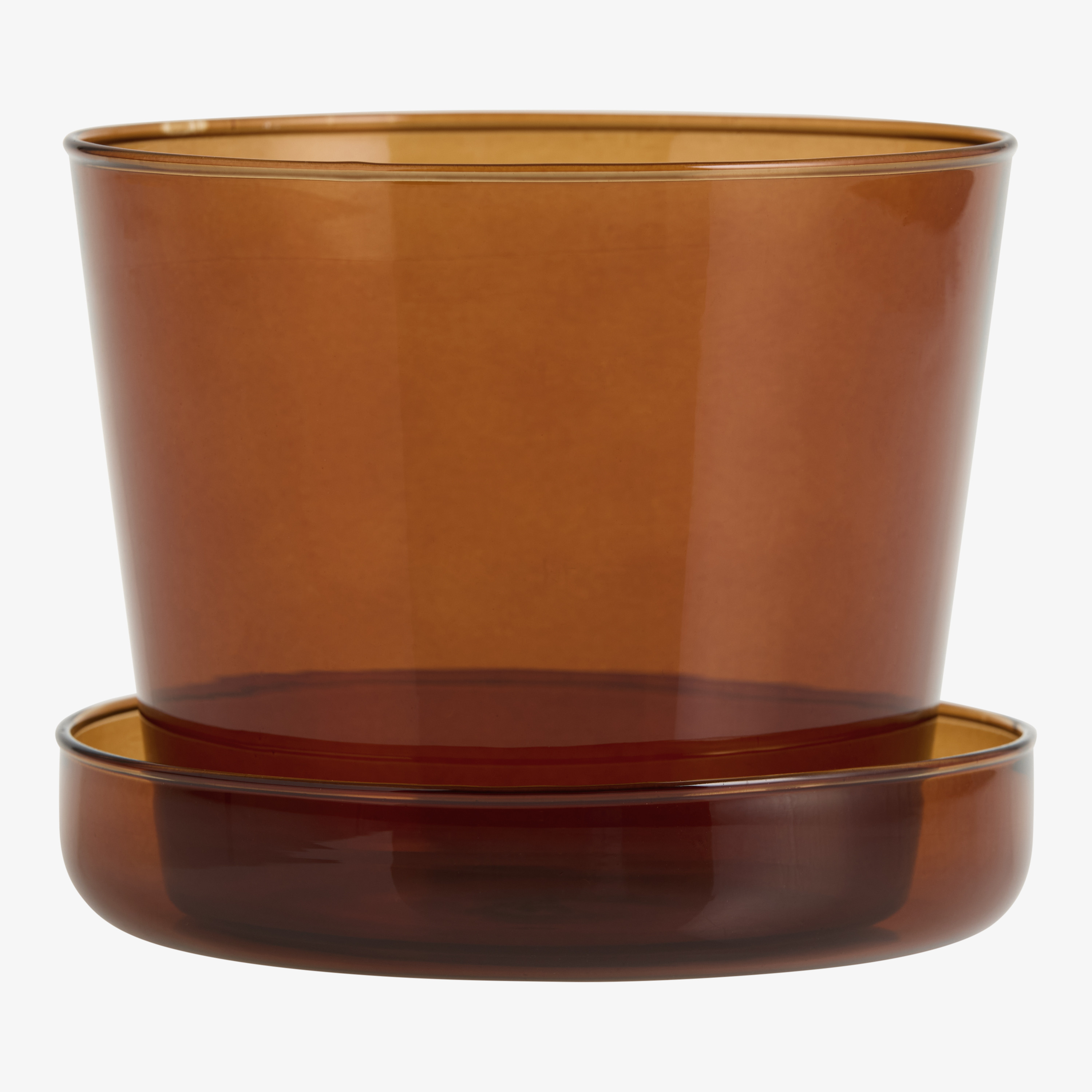 Amber Glass Planter with Tray | World Market