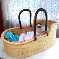 Natural Baby Basket, Moses African Bassinet Crib, Handmade Bassinet, Heirloom Gift, Moses Basket | Etsy (US)