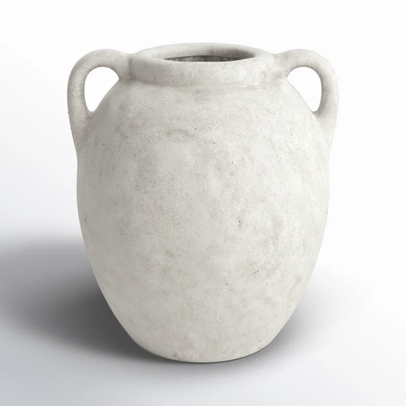 Badgley Ceramic Antique Style Textured Vase With Shadings And Handles | Wayfair North America