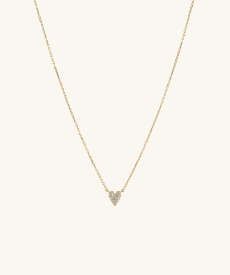 Mini Heart Pavé Diamond Necklace | Mejuri Fine Crew