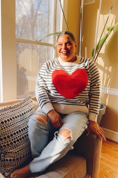 I love a cute Valentine’s Day sweater that subtle enough i can wear it during other times 
Valentine’s Day Outfit Idea Jeans Heart Sweater Heart Top Old Navy 

#LTKSeasonal #LTKstyletip #LTKfindsunder50