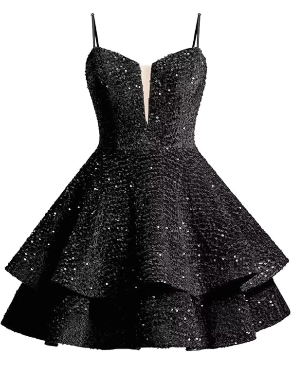 Sparkly Sequin Homecoming Dresses for Teens Sexy Backless Tiered Short Prom Cocktail Dresses 2024 | Amazon (US)