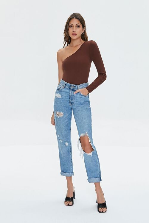One-Shoulder Long-Sleeve Bodysuit | Forever 21 | Forever 21 (US)
