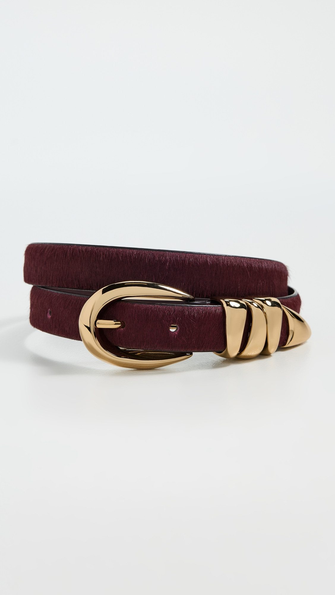 Madewell Triple Metal Keeper Belt Cabernet Haircalf M | Shopbop