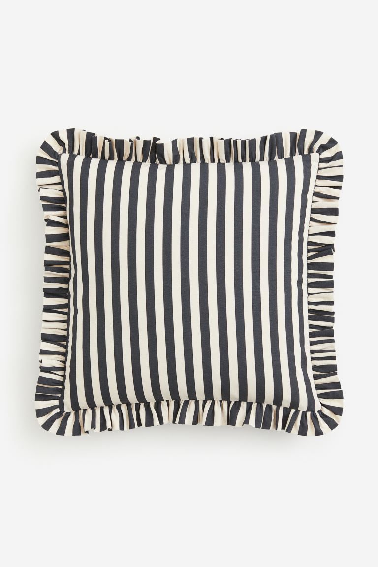 Ruffle-trimmed Cushion Cover | H&M (US + CA)