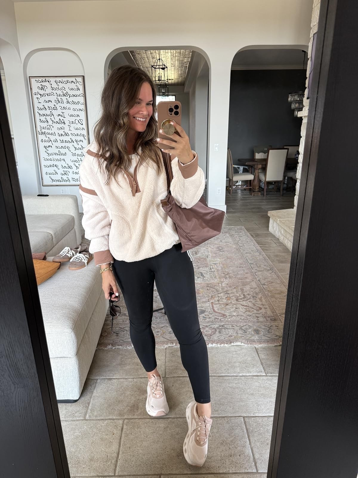 Amazon is winning the cozy mom outfit game. This sherpa pullover + leggings + sneakers is exactly what I want for busy fall days.

Amazon fall outfit, sherpa pullover, Amazon fashion, black leggings, cozy fall outfit, mom on the go, casual fall outfit, Amazon sneakers, athleisure outfit, fall activewear, everyday mom style, JulieFranks